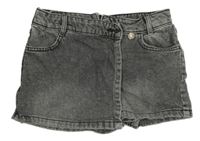 Světlešedé riflové sukňové kraťasy Zara