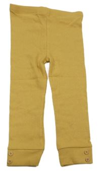 Okrové žebrované lehké tepláky Tu