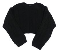 Čierny vzorovaný crop sveter New Look