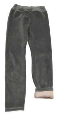 Šedé plyšové zateplené legíny 