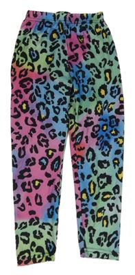 Černo-barevné legíny s leopardím vzorem 