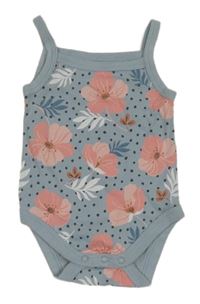 Světlemodro-ružové kvetované body C&A