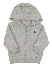 Svetlosivá melírovaná prepínaci mikina s dinem a kapucňou F&F