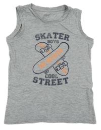Sivé tielko so skateboardmi  Alive