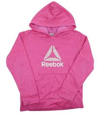 Neonově růžová melírovaná sportovní mikina s logem a kapucí Reebok