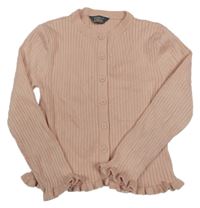 Svetloružový rebrovaný prepínaci crop sveter Primark