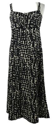 Dámské černo-béžové vzorované midi šaty H&M