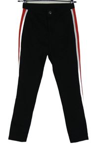 Dámske čierne tregíny s pruhmi Shein