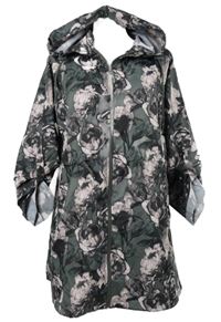 Dámská khaki-růžová květovaná šusťáková parka s kapucí Colloseum 