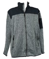 Pánská šedo-černá melírovaná pletená propínací mikina Sports vel. 3XL