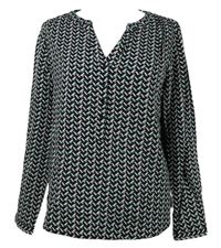 Dámska tmavomodro-zeleno-ružová vzorovaná blúzka Street One