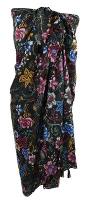 Dámské černé květované pareo 