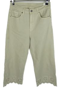 Dámské béžové culottes rifle s madeirou 
