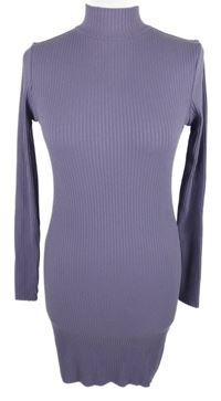 Dámské fialové žebrované pletené šaty H&M