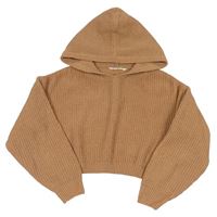 Hnedý crop sveter s kapucňou Matalan