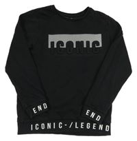 Čierno-strieborná mikina s 3D nápisom Nutmeg