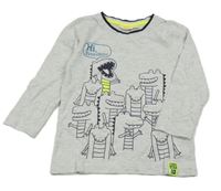 Svetlosivé melírované tričko s krokodílmi  kids