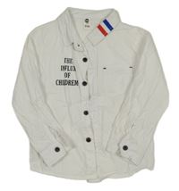 Bílá košile s nápisem 