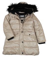 Světlerůžový šusťákový zimní kabát s kapucí Nutmeg