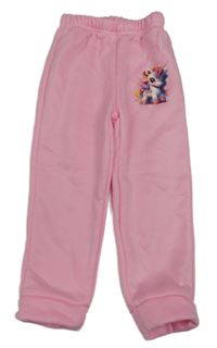 Světlerůžové tepláky s jednorožcem