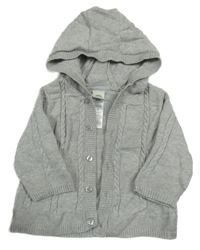 Svetlosivý prepínaci sveter s kapucňou Little me