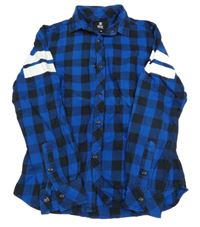 Modro-černá kostkovaná flanelová košile Coolcat