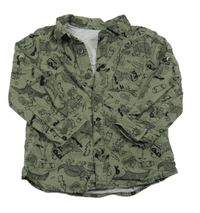 Khaki podšitá košile s obrázky M&S