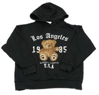 Čierna mikina s medvěďom a kapucňou Matalan