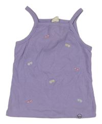 Fialový rebrovaný top s okuliarmi