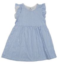 Modro-biele pruhované bavlnené šaty H&M