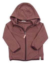 Růžovo-vínová pruhovaná propínací mikina s kapucí FRILUFTS