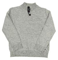 Šedo-černý melírovaný svetr C&A