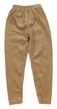 Béžové plyšové legíny