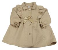 Béžový kabátek s 3D vzorom