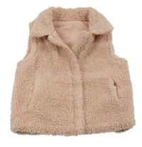 Svetloružová huňatá podšitá vesta Dunnes