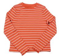 Červené pruhované žebrované triko M&S