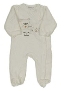 Biely zamatový overal s medvedíkom a zajícem