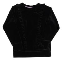 Čierne zamatové tričko s volánikom Kiki&Koko