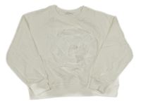 Biela mikina s 3D květem Zara