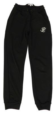 Černé sportovní tepláky s výšivkou 