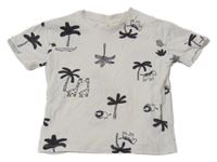 Bílé tričko s palmami H&M