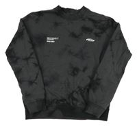 Tmavosivá batikovaná mikina s nápisom Jack & Jones