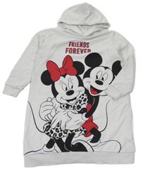 Biele teplákové šaty s Mickeym, Minnie a kapucňou Disney