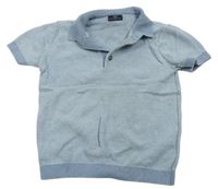 Modro-bílé vzorované pletené polo tričko Next 