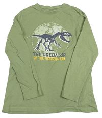 Khaki tričko s dinosaurom Yigga