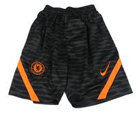 Černo-šedé funkční fotbalové kraťasy Chelsea Nike
