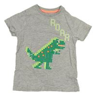 Sivé tričko s dinosaurom M&S