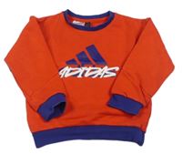 Červeno-tmavomodrá mikina s logem Adidas