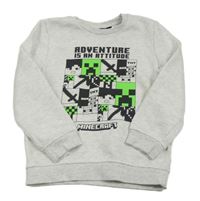 Šedá melírovaná mikina Minecraft Primark