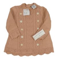 Nové - Staroružové svetrové šaty s kvietkami Cupcakes and cashmere
